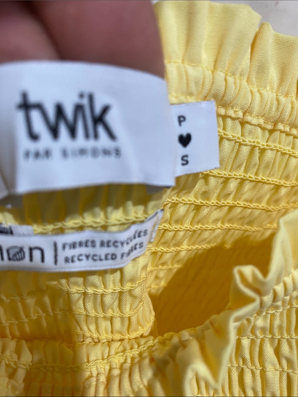 twik Yellow Puff Sleeve Smocked Sundress - Picture 3 of 4